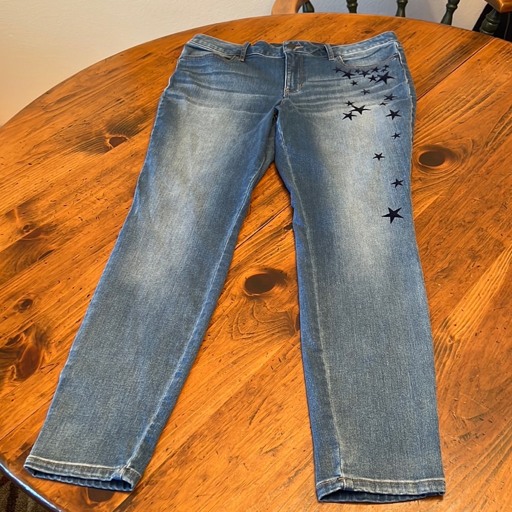 NWOT A.n.a. Skinny Jeggings w/ Stars Size 14